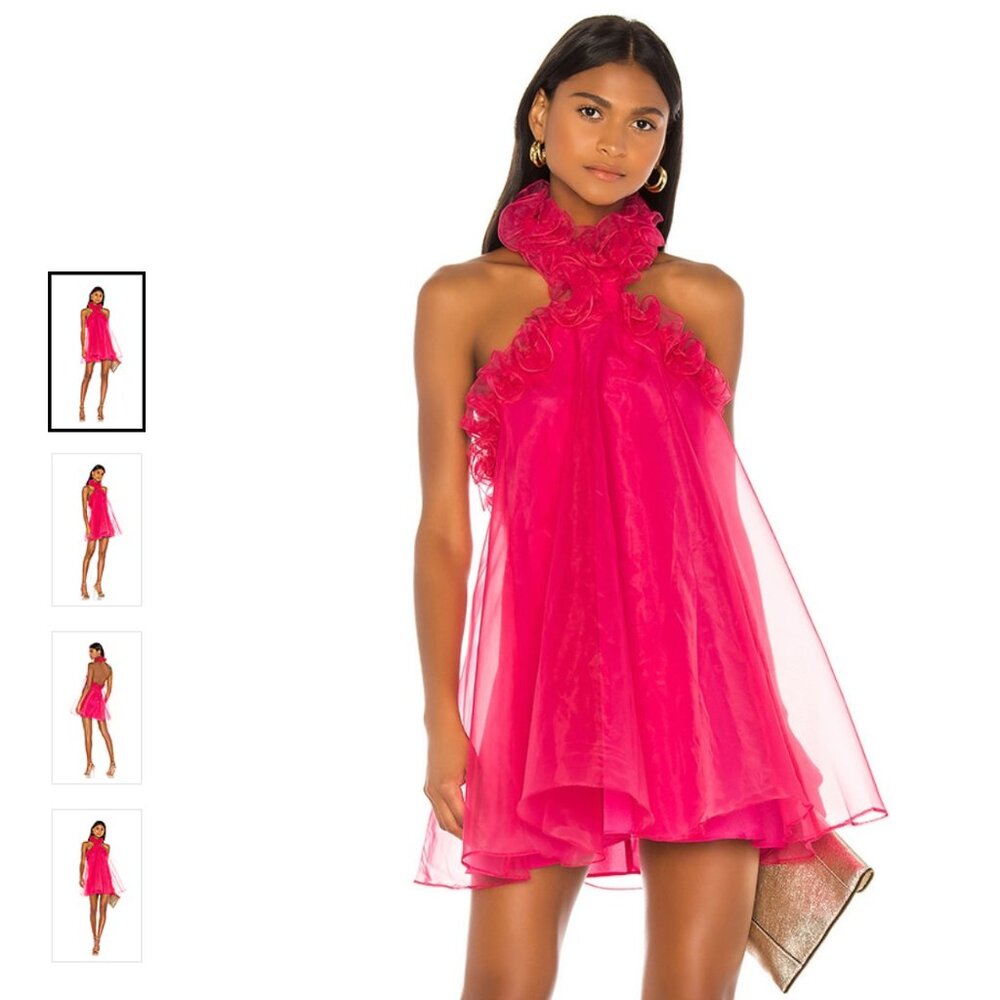 Pink, Open-back Mini Dress